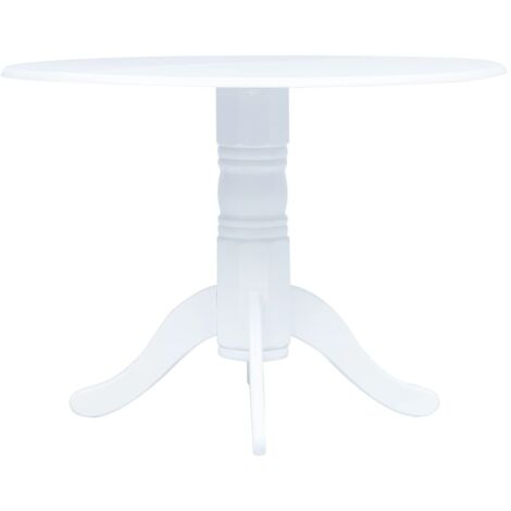 Vidaxl – Table de salle à manger 106 cm – Bois d'hévéa massif – Finition laquée – Facile à nettoyer – Élégante et durable