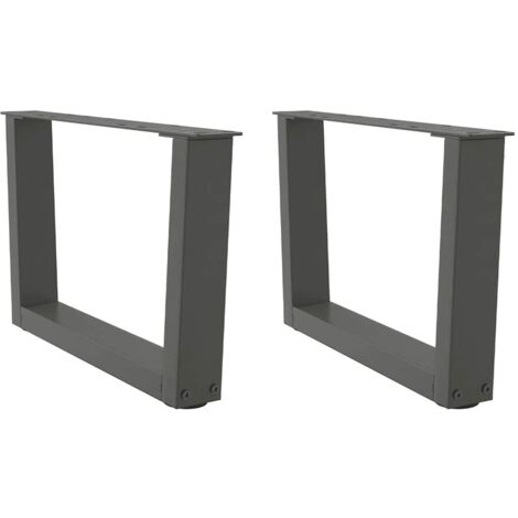Pieds de table basse en forme de V, 2 pièces, anthracite, 60 x (30-31,3) cm, acier vidaXL