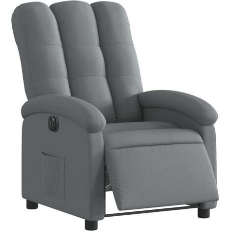 Fauteuil inclinable électrique Gris foncé Tissu vidaXL