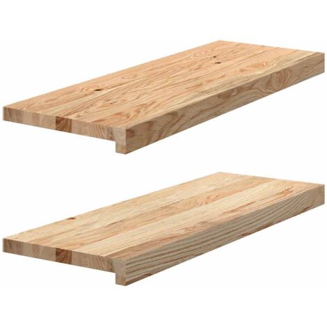 vidaXL Appuis de fenêtre 2 pcs non traité 70x30x2 cm bois chêne massif