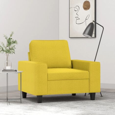 Fauteuil Jaune clair 60 cm Tissu vidaXL (1/6)