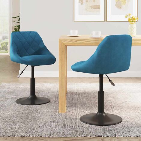 Chaises pivotantes à manger lot de 2 bleu velours vidaXL (1/5)