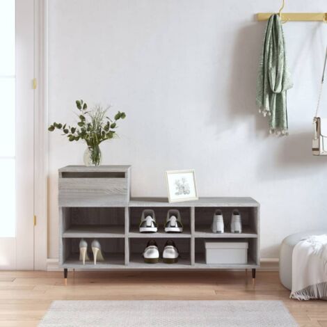 Armoire à chaussures Sonoma gris 102x36x60 cm Bois d'ingénierie vidaXL (1/5)