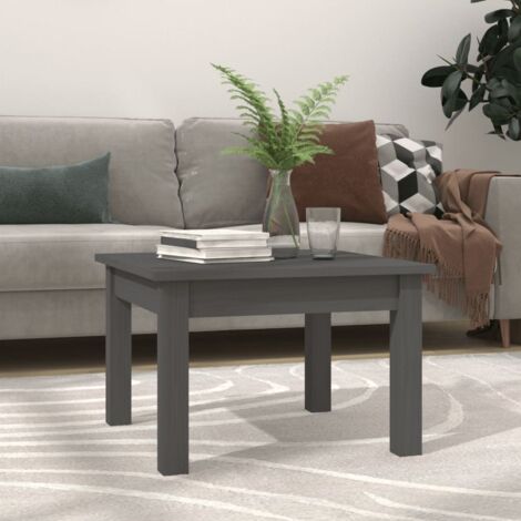 Table basse Gris 45x45x30 cm Bois massif de pin vidaXL (1/5)
