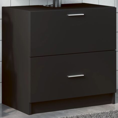 Armoire d'évier noir 59x37x59 cm bois d'ingénierie vidaXL