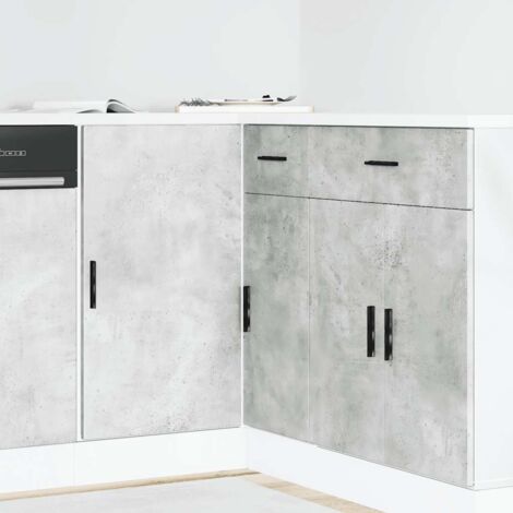 vidaXL Meuble bas du lavabo gris béton bois d'ingénierie