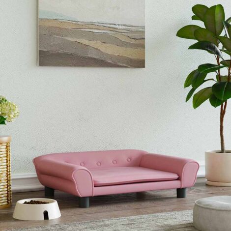 Lit pour chien rose 70x48x22 cm velours vidaXL56682