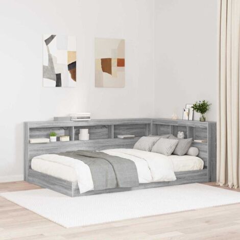 Tête de lit de rangement Gris Sonoma 120 cm Bois d'ingénierie vidaXL