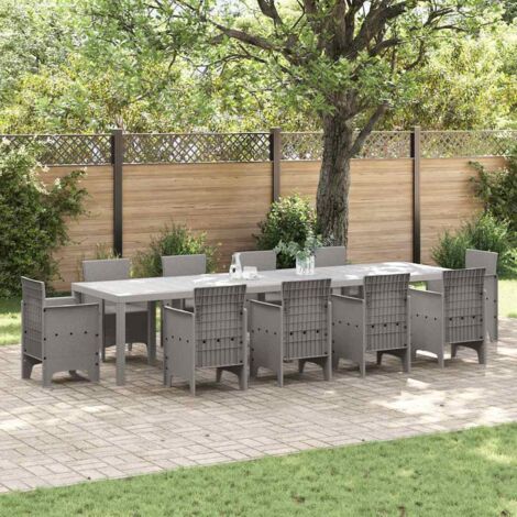 Table de Jardin Gris clair 350 x 100 x 73 cm polyrotin vidaXL