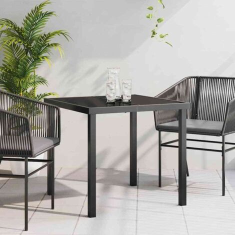 Table de Jardin Noir 80 x 80 x 73 cm Teck massif vidaXL (1/5)