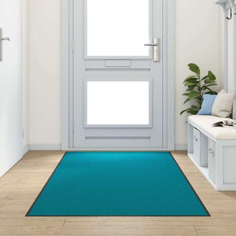 Tapis d'entrée Autre Cyan et Noir 120 x 250 cm Polyamide et PVC vidaXL
