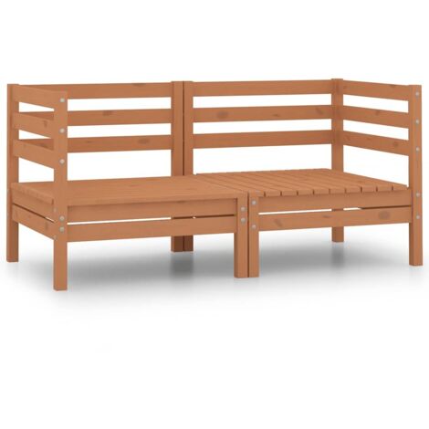 Canapés d'angle de jardin 2 pcs marron miel bois de pin solide vidaXL