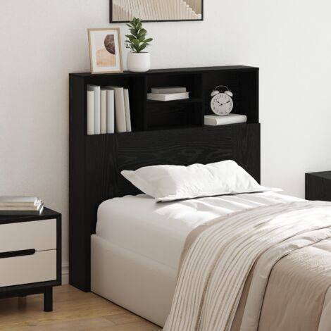 Cabinet de Tête de Lit avec étagère Chêne noir Bois Composite vidaXL