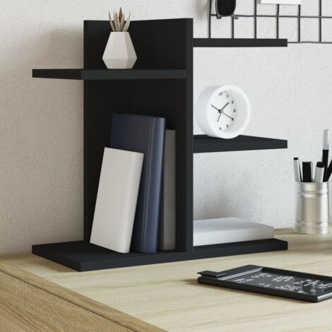 vidaXL Organisateur de bureau noir 42x21,5x42 cm bois d'ingénierie (1/5)