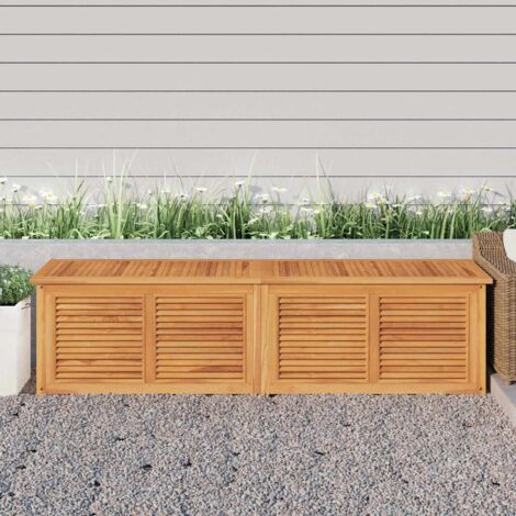 Vidaxl – Coffre de jardin en bois de teck massif 200x50x55 cm – Résistant aux intempéries – Sac en PE avec fermeture éclair pour protection