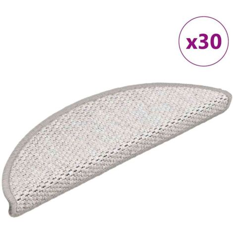 Tapis d'escalier autocollants 30 pcs 56x17x3 cm platine vidaXL