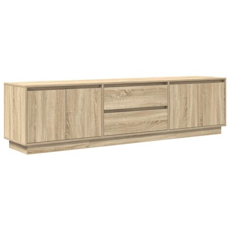 Meuble TV avec lumières LED chêne sonoma 193,5x41x50 cm vidaXL