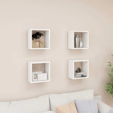 Étagères cube murales 4 pcs Blanc 26x15x26 cm vidaXL