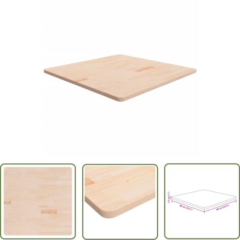 vidaXL Dessus de table carré 90x90x2,5 cm Bois chêne massif non traité