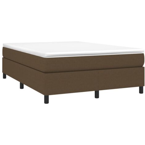 Cadre de lit à ressorts marron foncé 140x200 cm tissu vidaXL