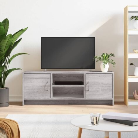 vidaXL TV Cabinet Grey Sonoma 102x30x37,5 cm Engineered Wood