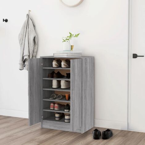 Meuble à chaussures Sonoma gris 60x35x92 cm Bois d'ingénierie vidaXL