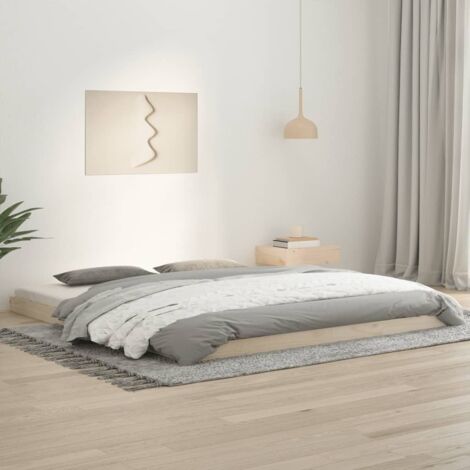 Vidaxl – Cadre de lit 180x200 cm en bois massif de pin – Structure robuste – Montage facile – Pour matelas 180x200 cm