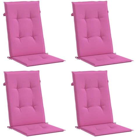 Coussins de chaise à dossier haut lot de 4 rose tissu vidaXL