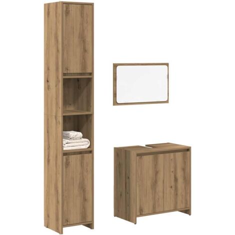 vidaXL Ensemble de meubles salle de bain 3 pcs bois d'ingénierie (1/5)