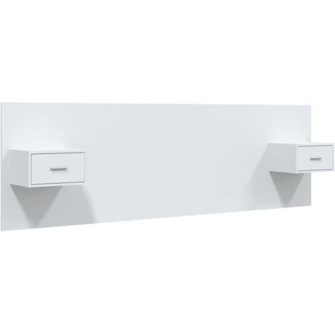 Vidaxl – Tête de lit avec armoires blanc en bois d'ingénierie – Dimensions 160x80cm – Design mural pour gain de place – Espace de rangement intégré (1/5)