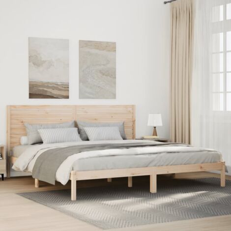 Cadre de lit extra long sans matelas 200x220 cm bois massif vidaXL (1/5)