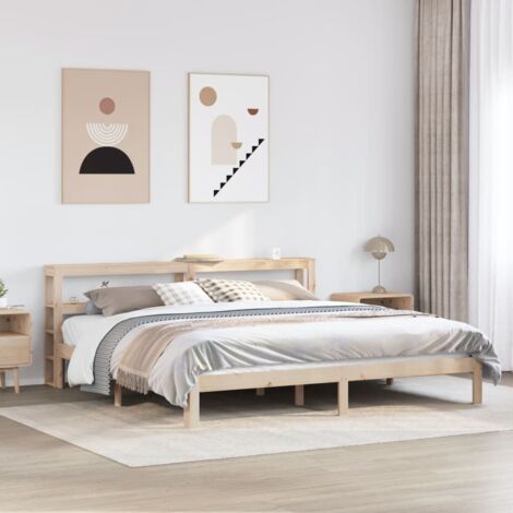 vidaXL Cadre de lit avec tête de lit 180x200 cm bois de pin massif (1/5)
