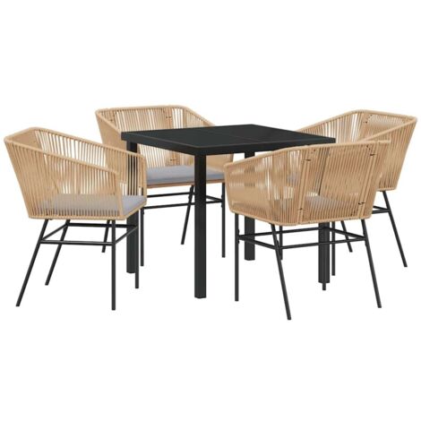 vidaXL Ensemble de salle à manger pour jardin 5 pcs Marron Poly rotin