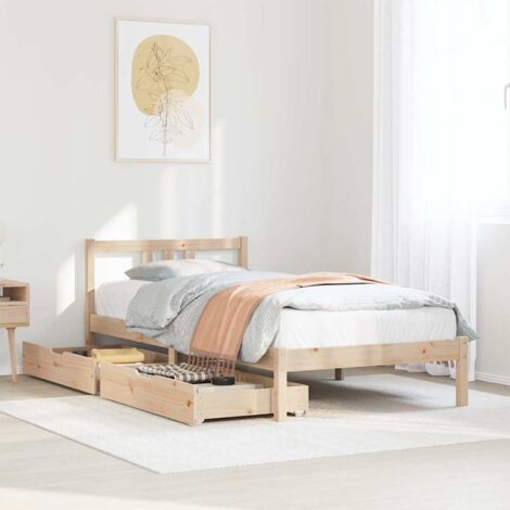 Cadre de lit sans matelas 75x190 cm bois de pin massif vidaXL (1/5)