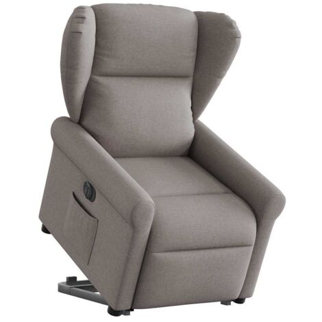 Fauteuil inclinable électrique taupe tissu vidaXL