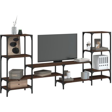 vidaXL TV Cabinet Brown Oak 206,5x28,5x95 cm Engineered Wood (1/5)