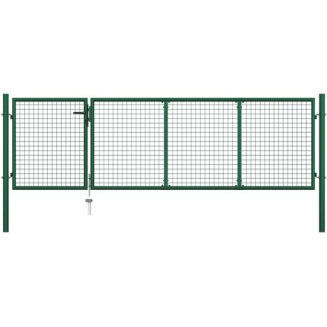 Portillon Acier 350x100 cm Vert vidaXL