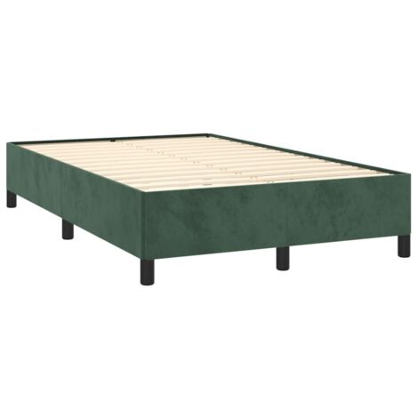 Cadre de lit sans matelas vert foncé 120x190 cm velours vidaXL