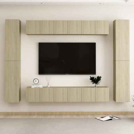 vidaXL Ensemble Meubles TV 10 pcs Chêne Sonoma Bois (1/5)