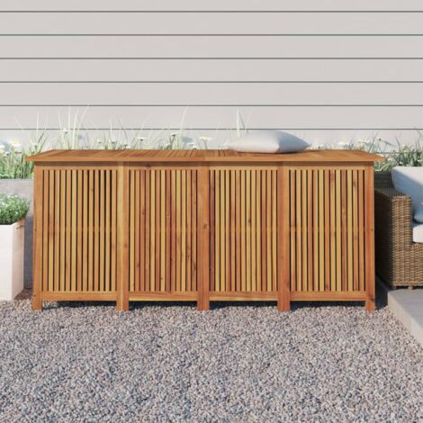 Vidaxl – Coffre de jardin en bois d'acacia massif 175x80x75 cm – Finition à l'huile – Grand espace de rangement pour coussins et outils