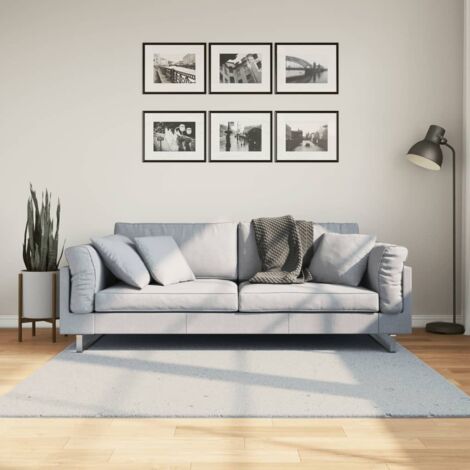 Tapis HUARTE à poils courts doux et lavable bleu 160x160 cm vidaXL