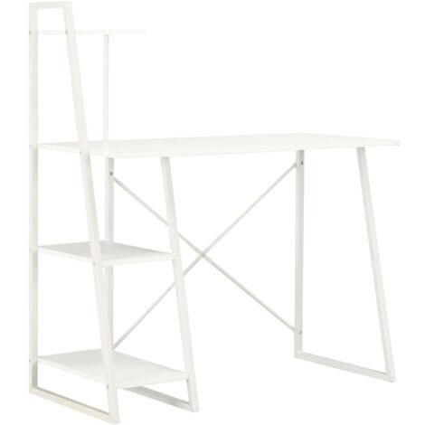 Bureau avec étagère Blanc 102x50x117 cm vidaXL (1/7)