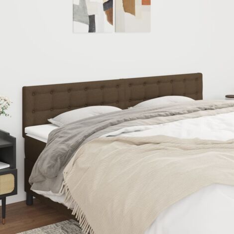 Têtes de lit 2 pcs Marron Foncé 100x5x78/88 cm Tissu vidaXL