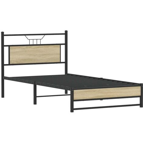 Cadre de lit sans matelas chêne sonoma 100x190 cm vidaXL (1/5)