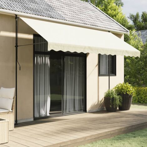 vidaXL Manual Retractable Awning Cream