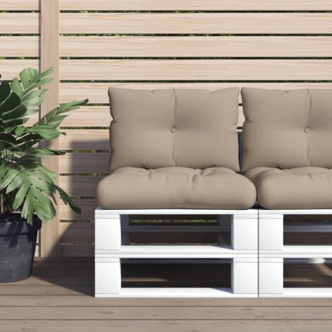 vidaXL Pallet Cushions 2 pcs Taupe Fabric (1/5)