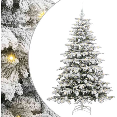 Sapin de Noël Artificiel à Branches Articulées Blanc 180 cm vidaXL (1/5)