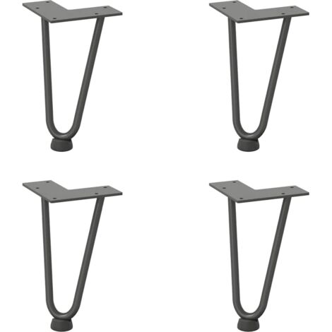 Pieds en épingle à cheveux pour table basse 4 pièces Anthracite 20 cm Acier massif vidaXL