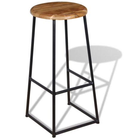 vidaXL Bar Stools 2 pcs Solid Teak Wood (1/5)