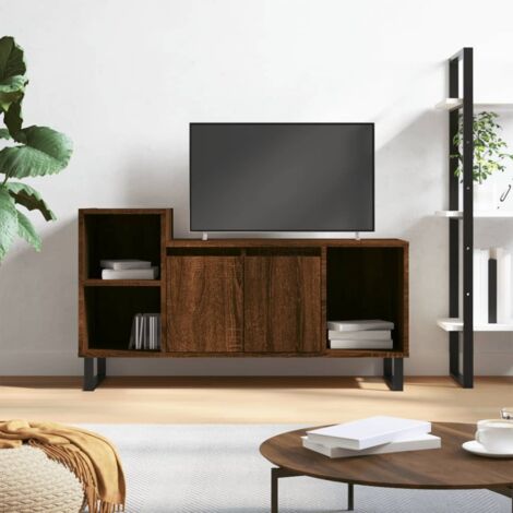 Meuble TV Chêne marron 100x35x55 cm Bois d'ingénierie vidaXL (1/5)